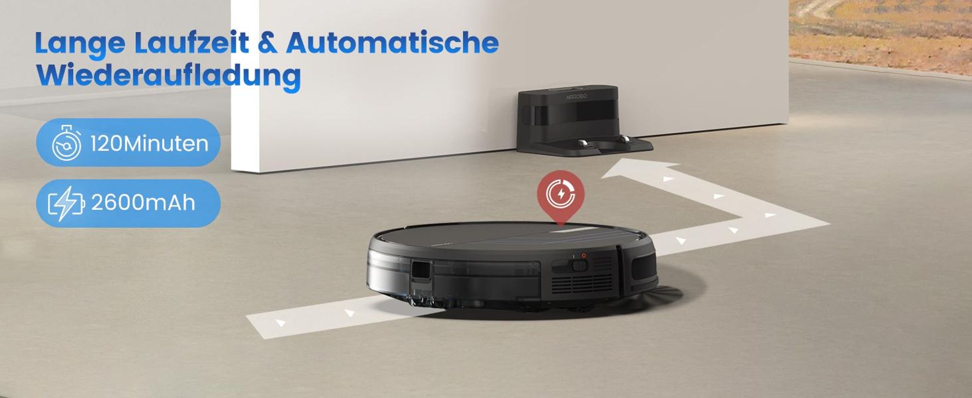 AIRROBO P30 Staubsauger Roboter Wischroboter, 3000Pa, WLAN/App/Alexa für harte Böden, Tierhaare und Teppiche mit niedrigem Flor