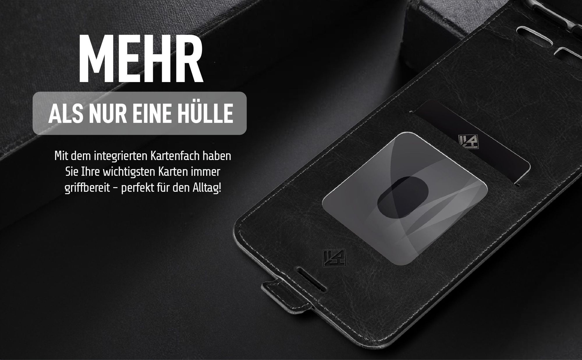 Handycase in Schwarz für Samsung Galaxy S25 mit Kartenfach
