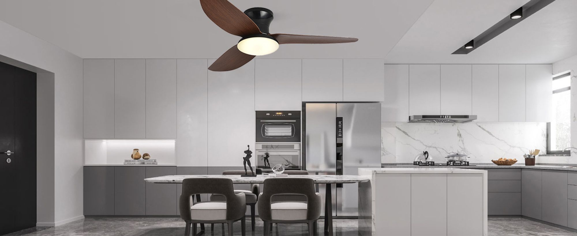 100cm Deckenventilator mit Beleuchtung und Fernbedienung DC Motor 3 Farbtemperatur Dimmbar 6 Stufen APP-Steuerung