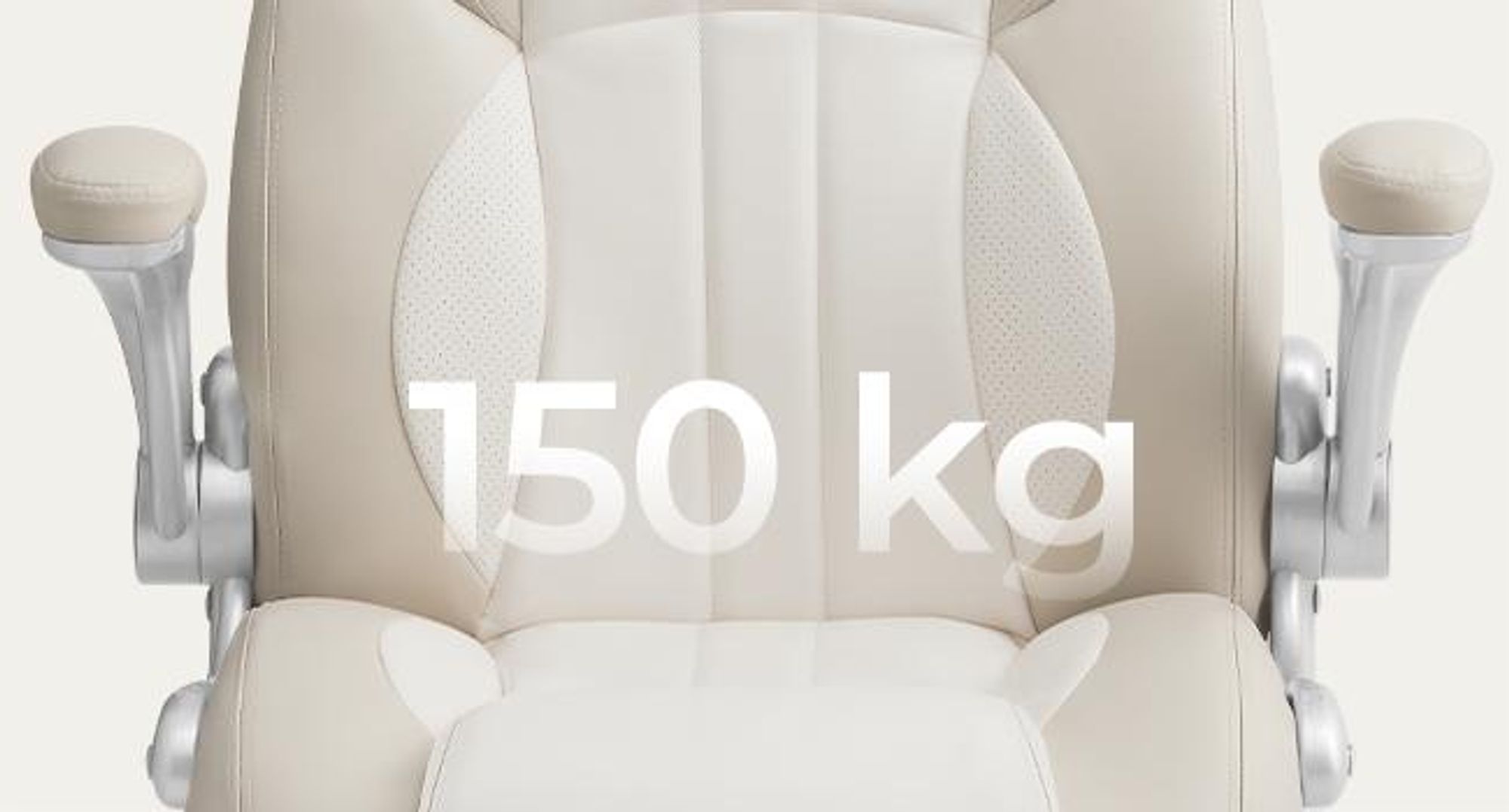 SONGMICS Chefsessel, ergonomisch, klappbare Armlehnen, weiß