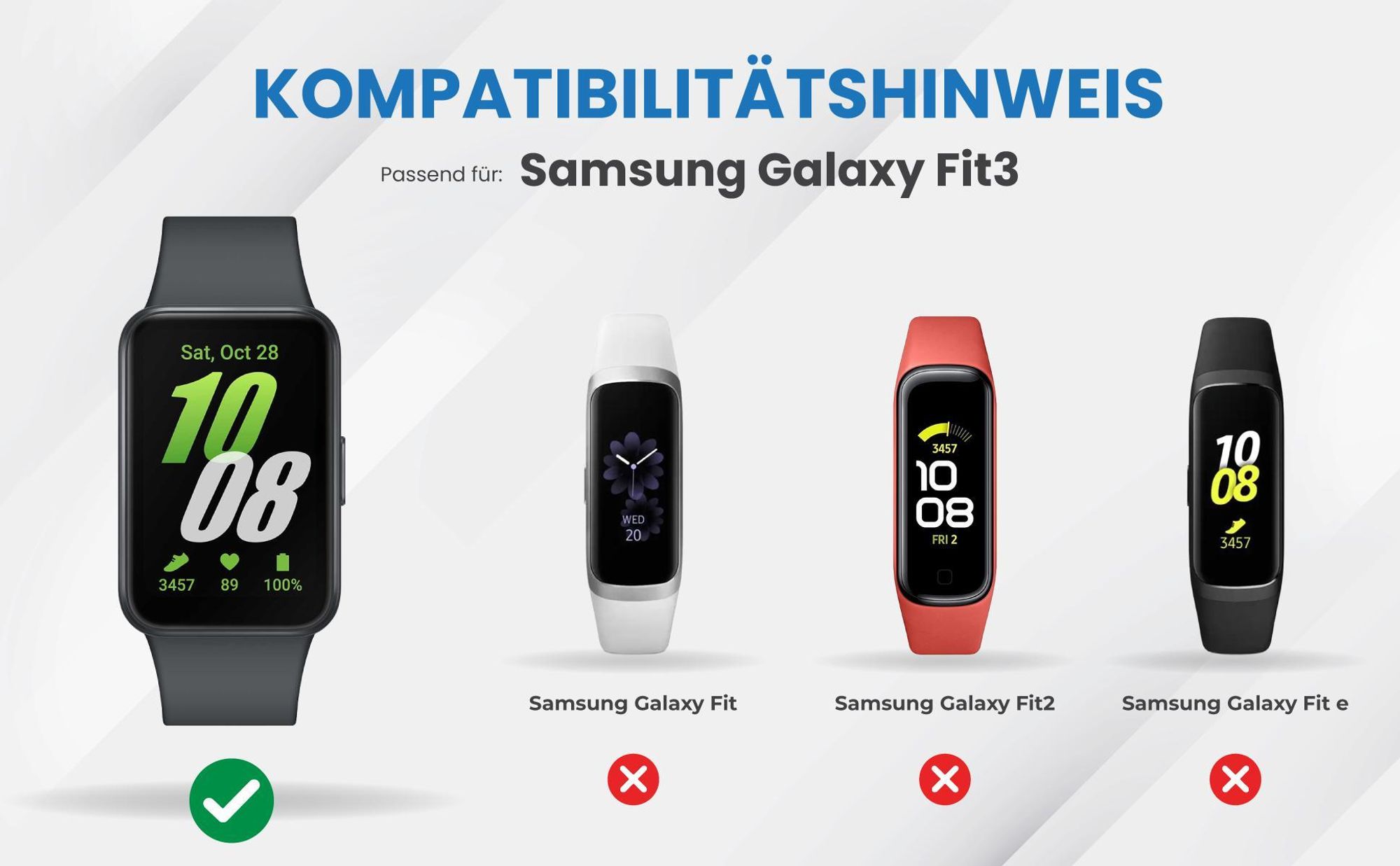 Kompatibilitätshinweise Hülle für Samsung Galaxy Fit3