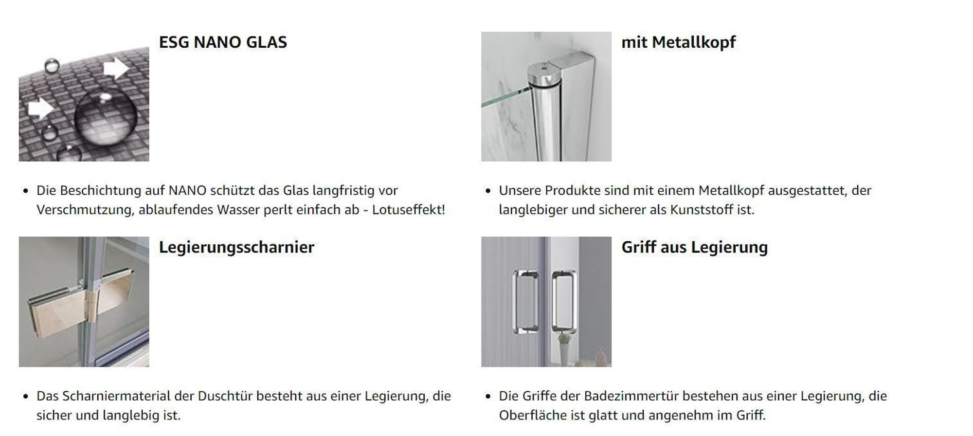 MIQU Duschkabine 90x90x195 cm Eckeinstieg Falttür 180º Duschwand Duschabtrennung NANO Glas