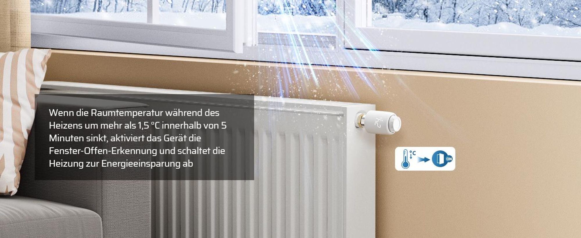 DEWENWILS Smartes Heizkörperthermostat WLAN, Programmierbar Heizungsthermostat
