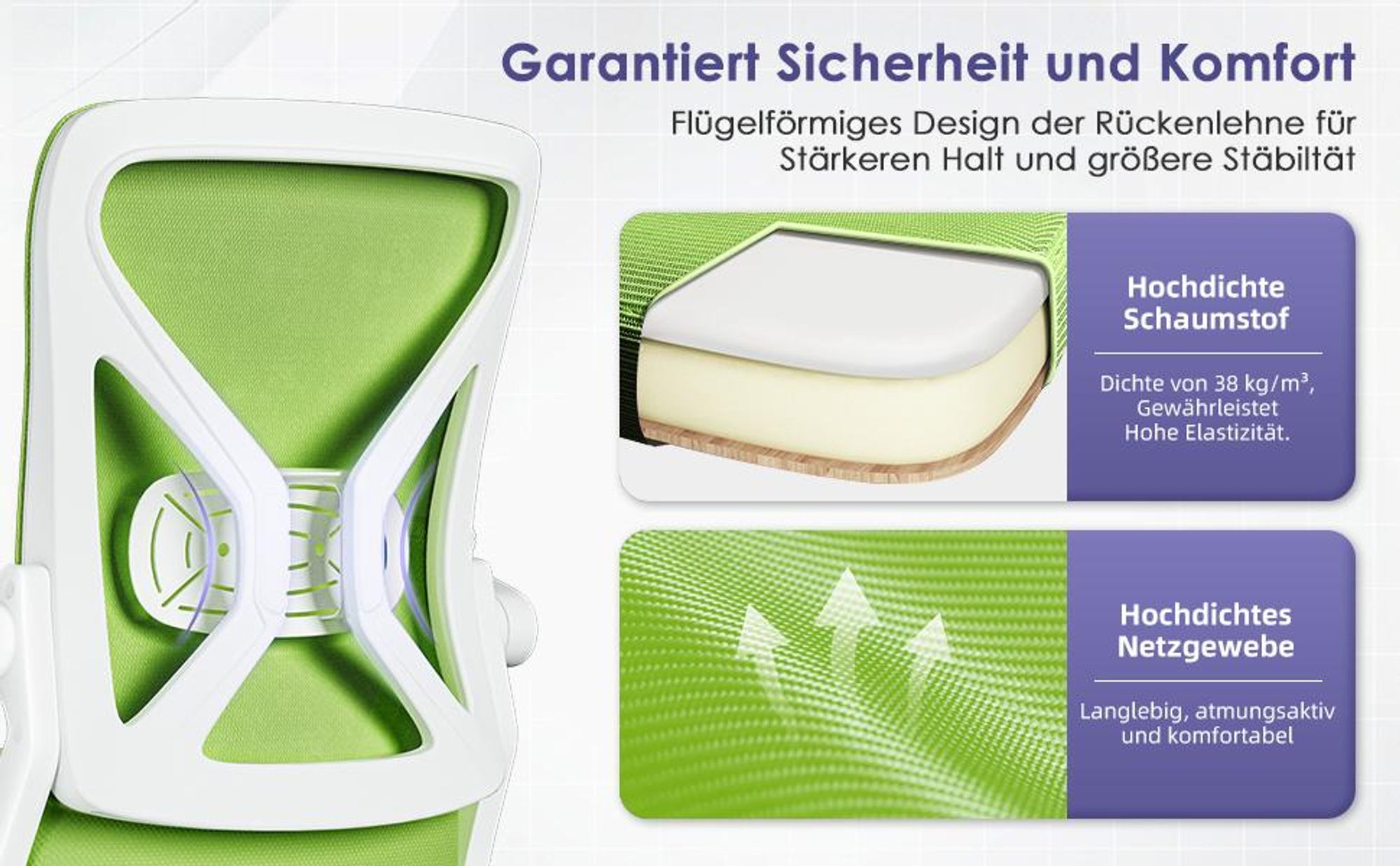Hiazurm Bürostuhl, Schreibtischstuhl, bürostuhl ergonomisch mit Verstellbaren Armlehnen, höhenverstellbar,S-förmige Lendenstütze,Chefsessel 150kg