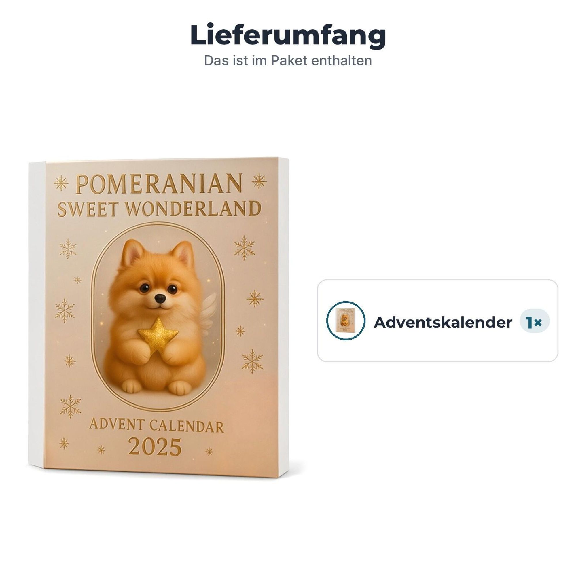 Lieferumfang: 1x Pomeranian Adventskalender