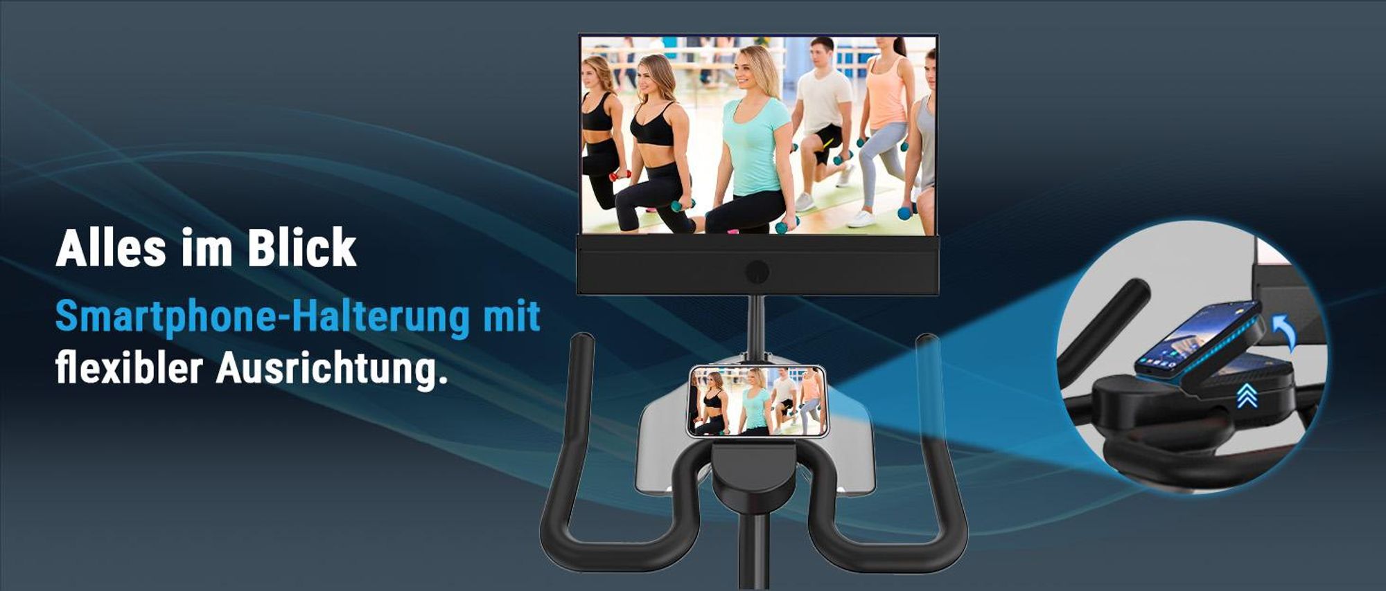 Indoor Cycle & Speedbike AsVIVA S11S | Fitnessbike mit 21,5 Zoll LED Display | 100 Widerstandsstufen | Ergometerfunktion | 360 Grad Lautsprecher