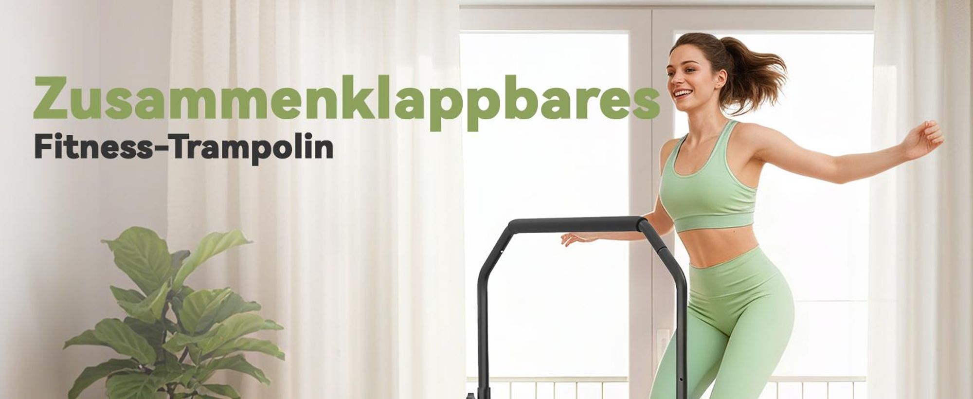 SPORTNOW Fitness Trampolin klappbar Ø114cm Mini Trampoline mit 5 Handgriffstufen