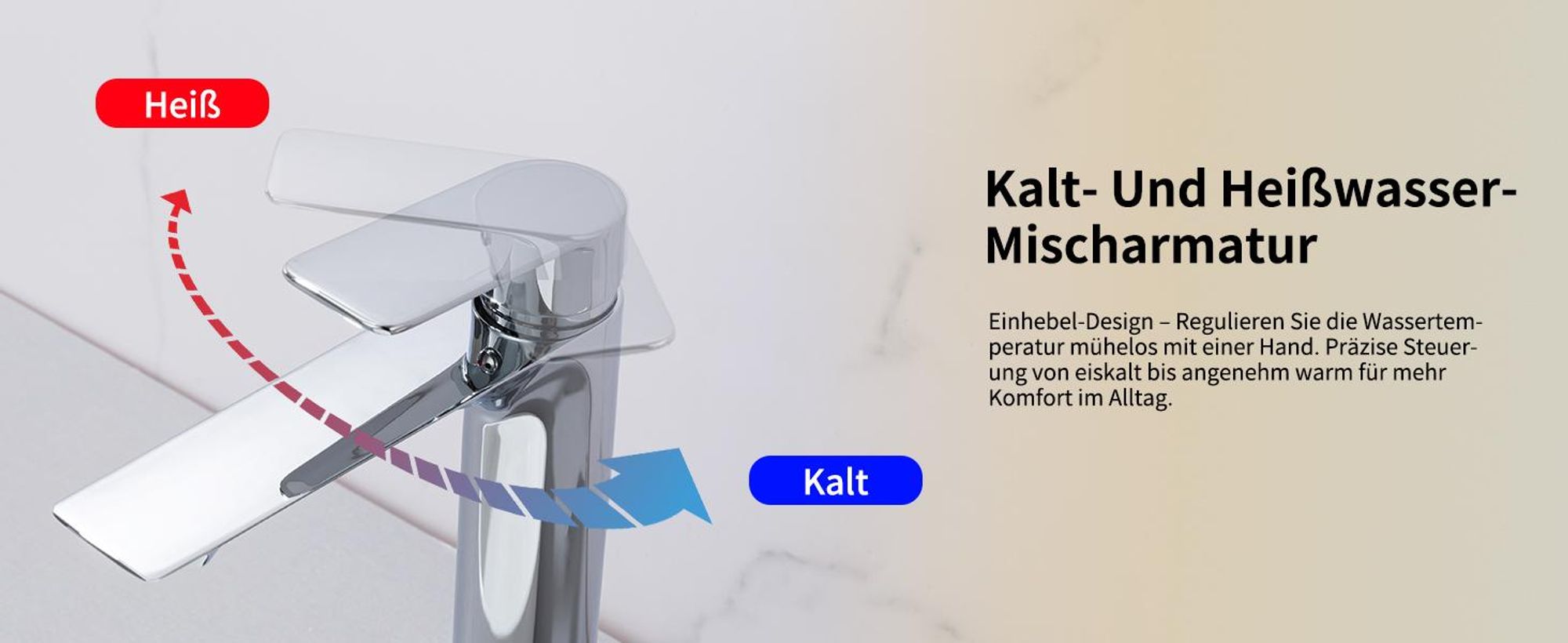 Homelody Wasserhahn Bad mit Universal Ablaufgarnitur Armatur Mischbatterie Waschbeckenarmatur mit Weiß Pop-Up Ventil Messing Überlauf Abflussgarnitur