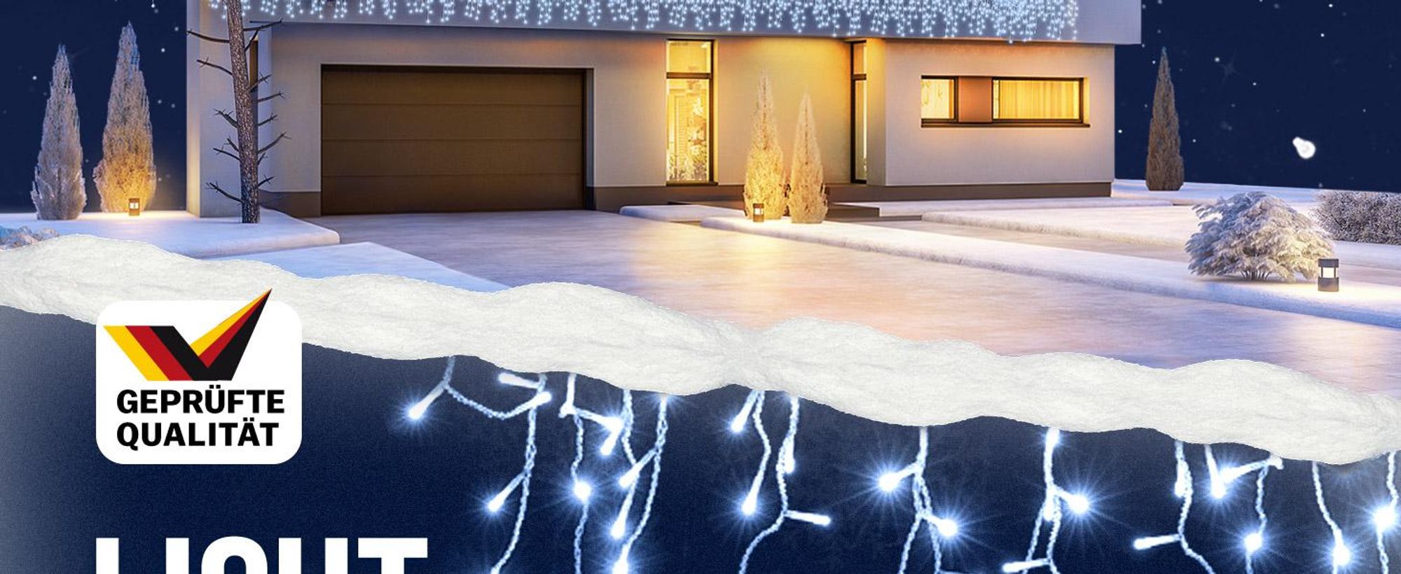 MONZANA® Eisregen Lichterkette 200 LED 10m Warmweiß