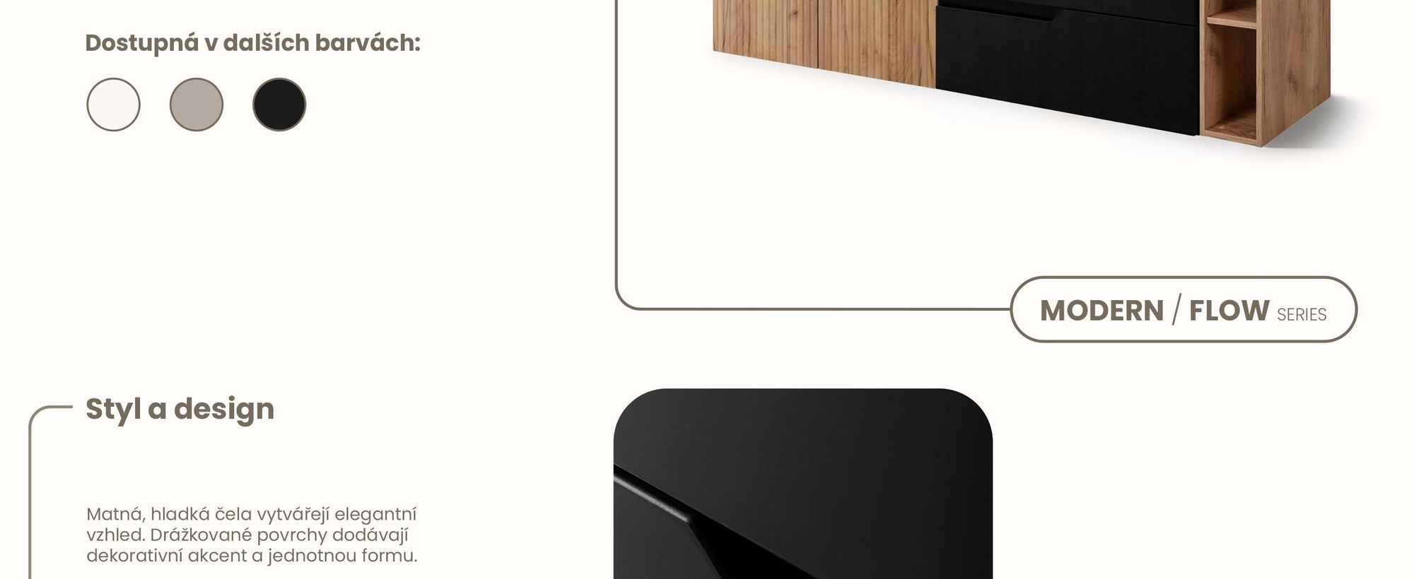 RODAN | Skříňka pod Umyvadlo - Hnědá a Černá - 160 cm - S deskou Stolu - 2 Zásuvky - MDF - 2 Dveře - Integrovaná Polička - MODERN