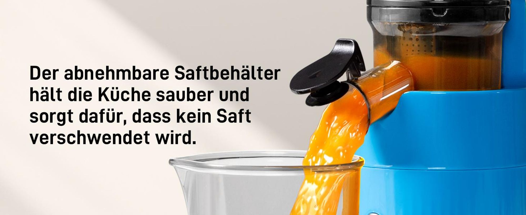 Ventray Essential Ginnie - Kaltpress Entsafter, Slow Juicer Kompakt & Leise (60 U/min, 45mm Einfüllöffnung), BPA-frei, 400ml, Einfache Reinigung