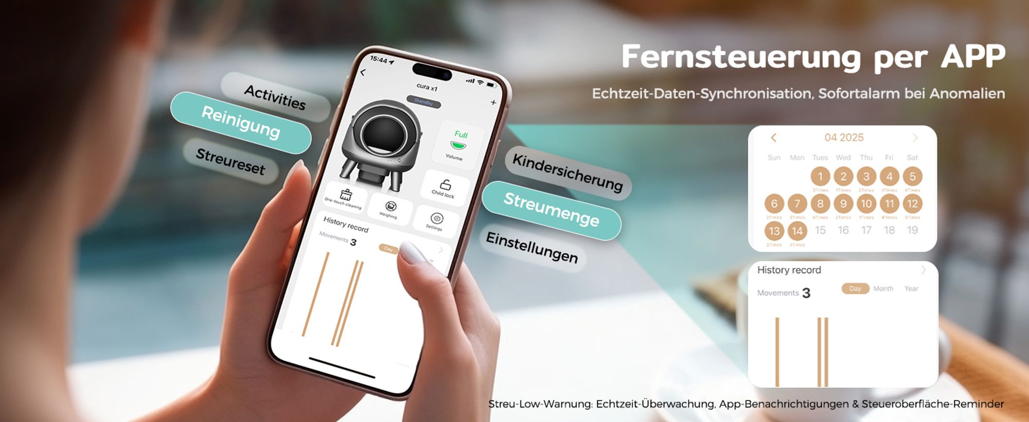 Amicura X1 Katzenklo Selbstreinigend mit App-Steuerung, Sicherheitssensor (Anti-Pinch) Elektronisches Katzenklo, XXL Geruchsdichter Abfallbehälter