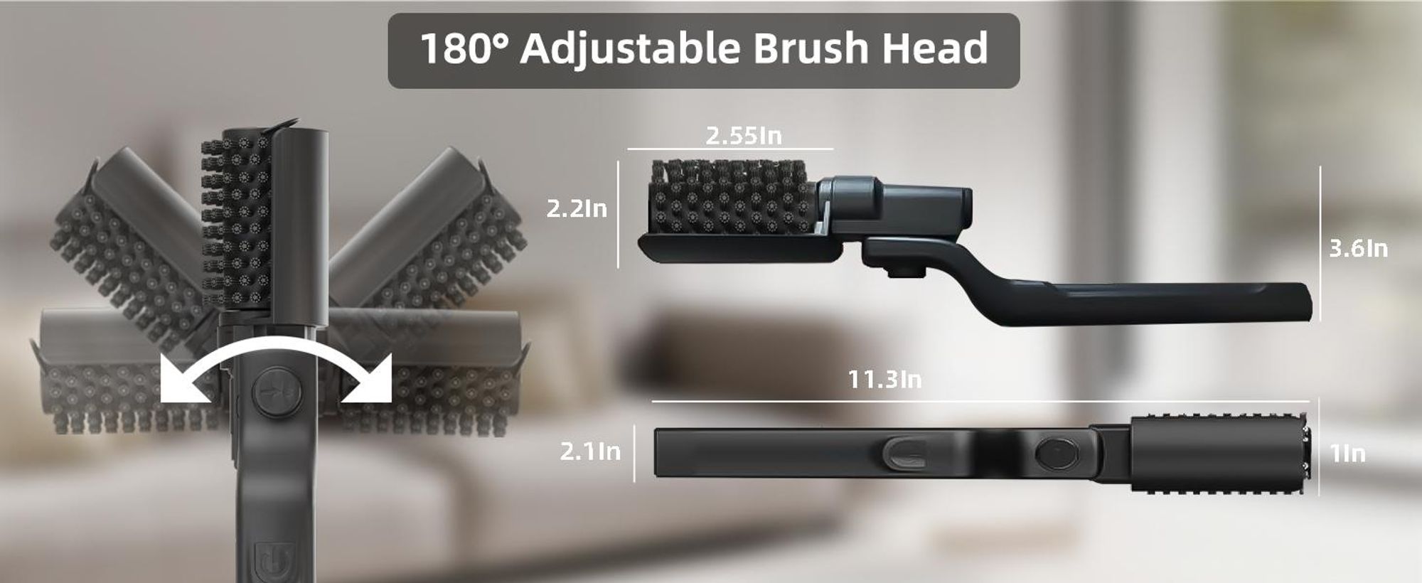 Elektrische Grillbürste 2600mAh 3einstellbare Geschwindigkeit BBQ Grillbürste, 180°Einstellbar, Edelstahl Drehbürstenkopf Grillbürste Reinigungsbürste