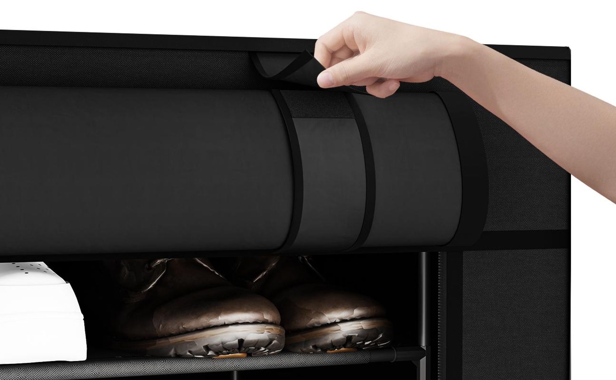 Schuhschrank mit 9 Ebenen, Vliesstoff Schuhaufbewahrung, Schuhständer Platzsparend, Schuhregal für Flur Schlafzimmer Kleiderschrank, Breite 58 cm