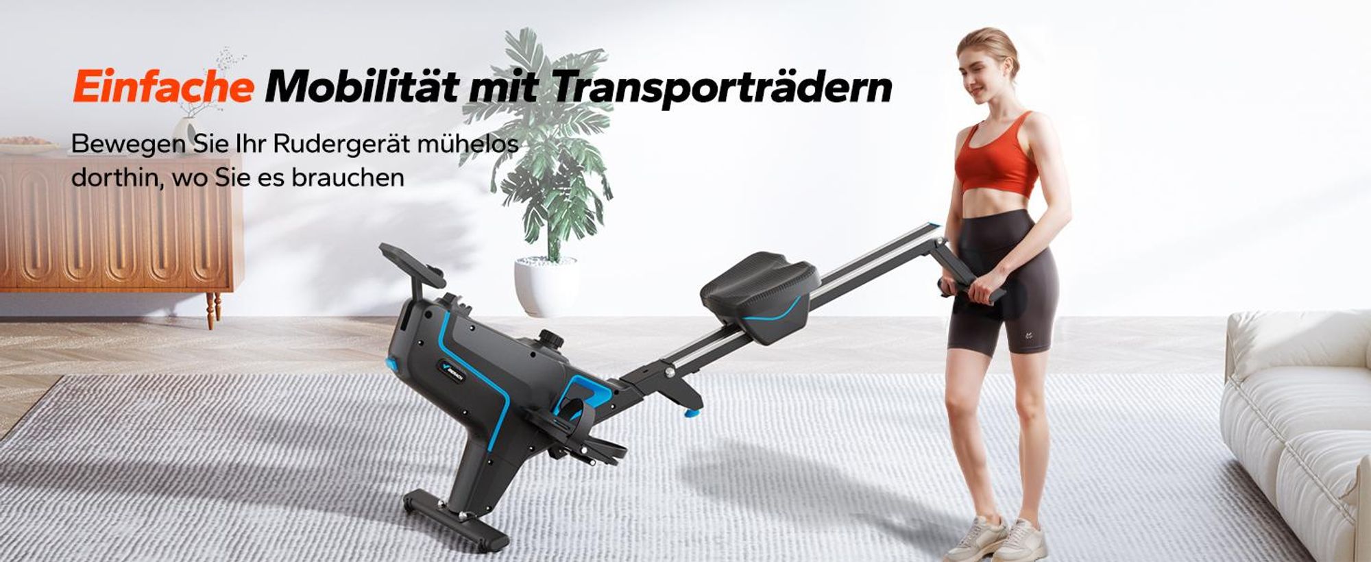 MERACH klappbares Rudergerät – leise Magnetbremse, 16 Stufen, LCD-Display & Tablet-Halter, Kinomap-App, gepolsterter Sitz, Ganzkörper-Workout