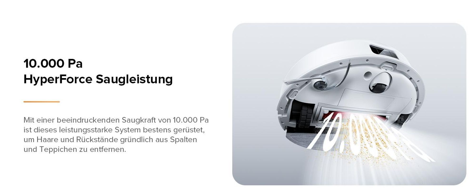 Roborock Q10 S5 Saugroboter mit Wischfunktion, 10.000 Pa Staubsauger Roboter, Dual Anti-Tangle System, Auto Lifting Mopping, Ideal für Tierhaare, Weiß