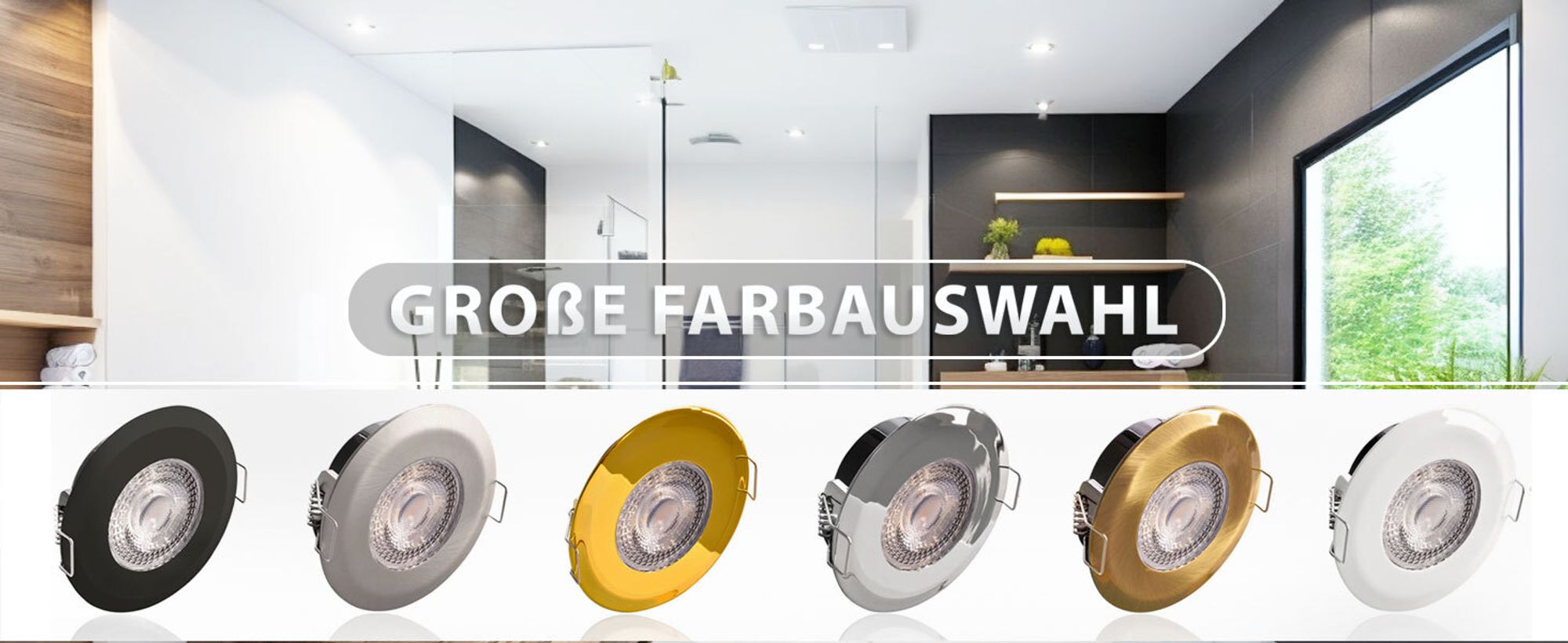 12x LED Bad Einbaustrahler Ultraflach 5 Watt Matt Schwarz 230V Rund warmweiß IP44 Deckenstrahler Spot Deckenspot Lumena SL82-NS