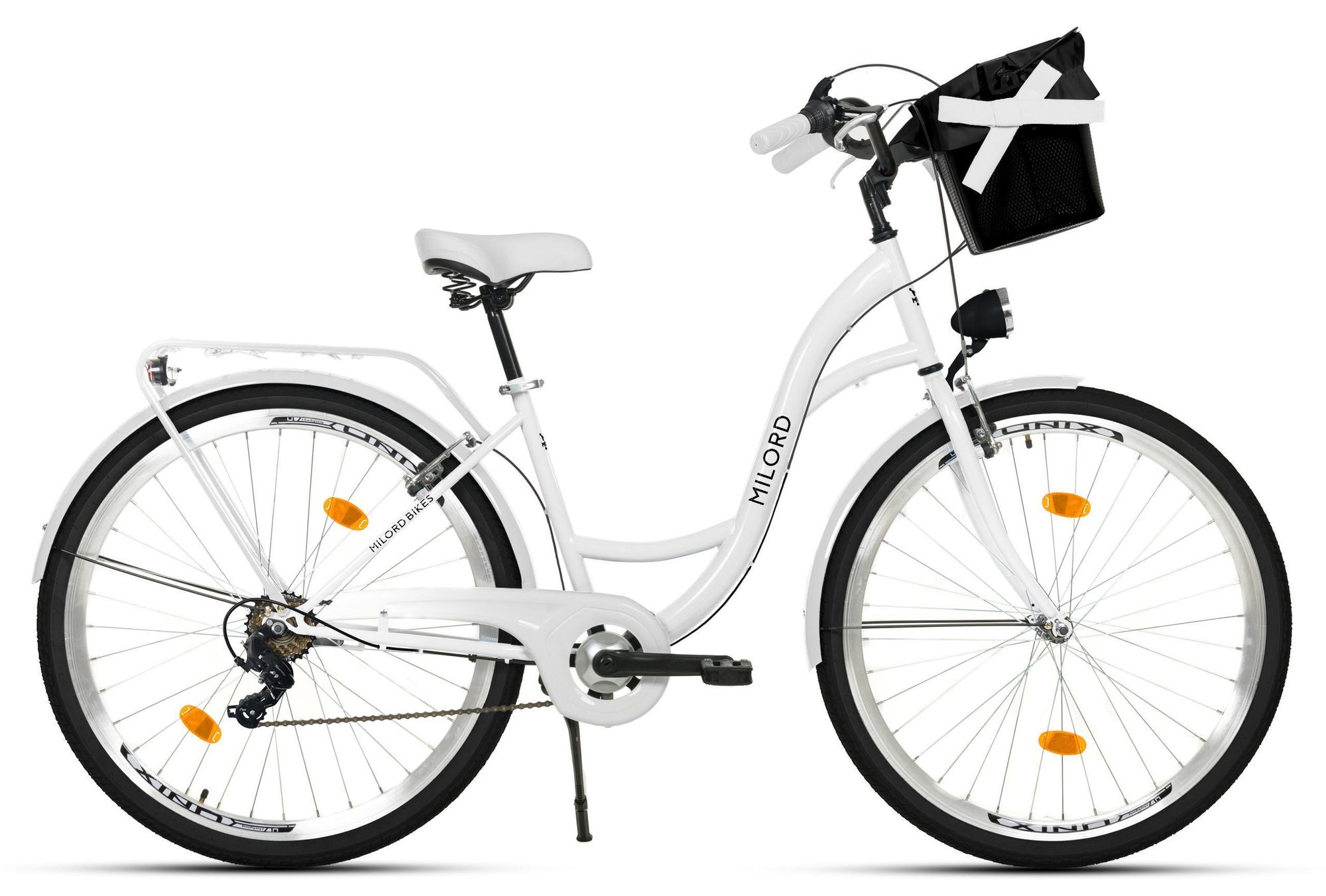 Milord Komfort Fahrrad Mit Korb Damenfahrrad, 26 Zoll, Schwarz, 7 Gang Shimano
