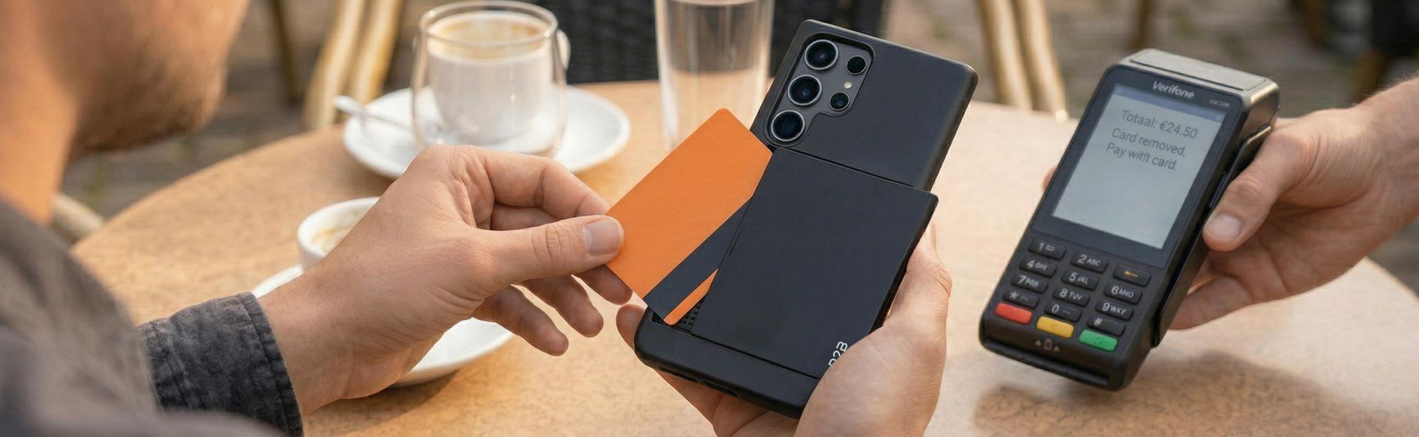 R2B Samsung Galaxy S23 Hoesje met Pasjeshouder – 3 Pasjes – Incl. Screenprotector