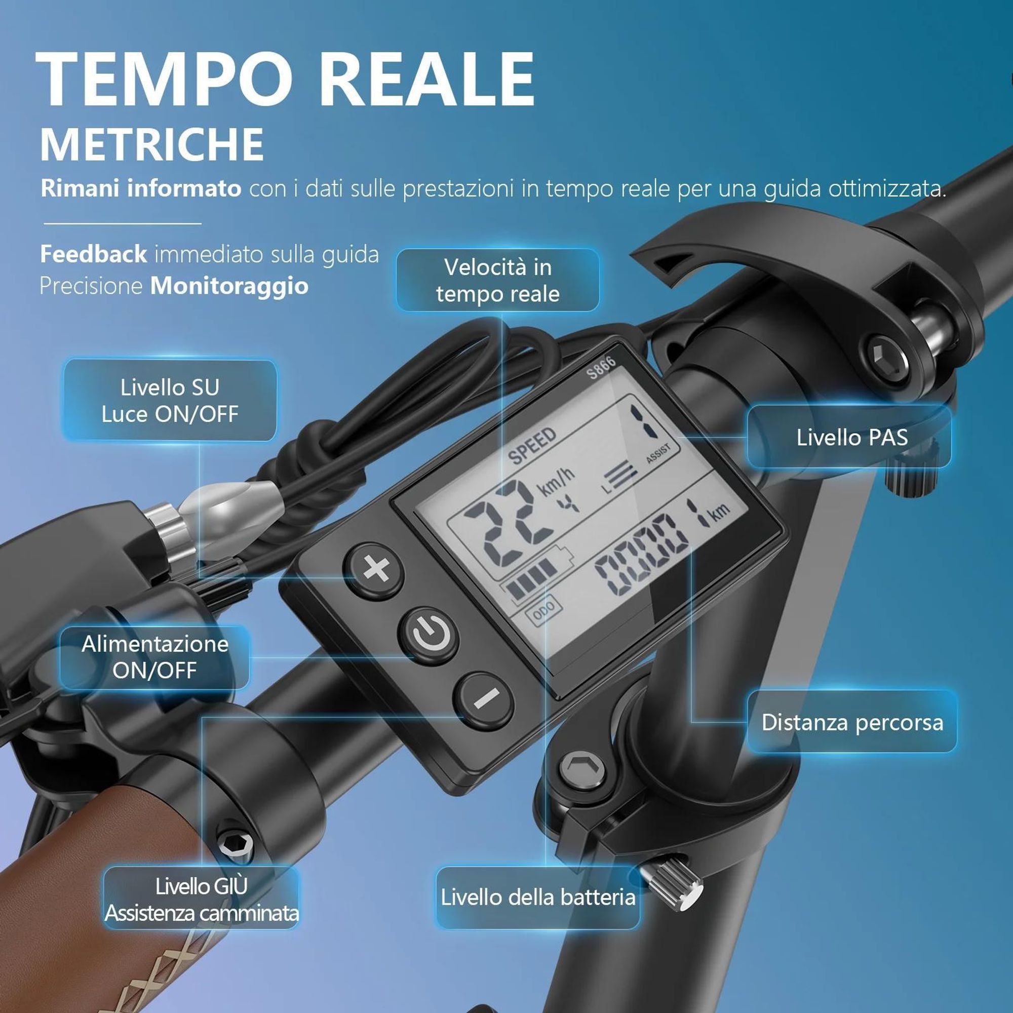 Bicicletta Elettrica FAFREES F20+ Pro - Motore 250W Batteria 36V25Ah Pneumatici Da 20" Freni A Disco Meccanici - Aurora Blu