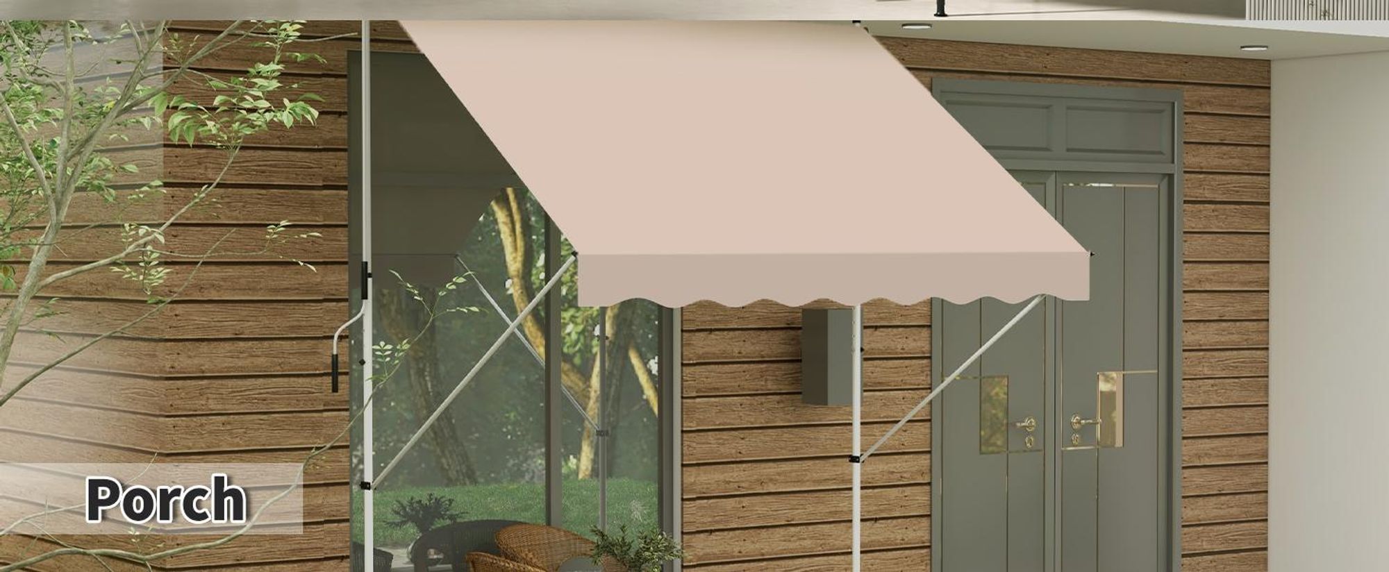 Markiza z ramieniem składanym, markiza z ramieniem przegubowym, markiza przeciwsłoneczna, korba ręczna, balkonowa, aluminiowa, 2x1,5m