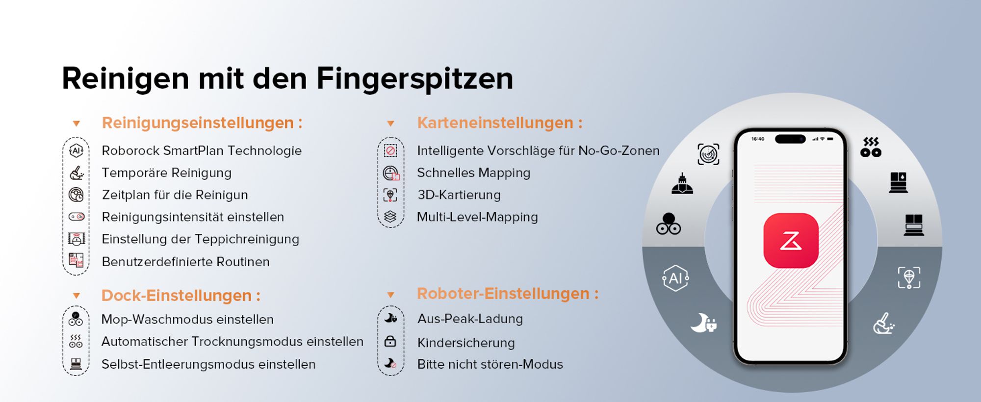 Roborock Qrevo Edge S5A Staubsauger Roboter 18.500 Pa(Upgrade von S8 Pro Ultra), 75℃ Heißwasser-Moppwäsche, Dual Anti-Tangle, FlexiArm Design™ Schwarz