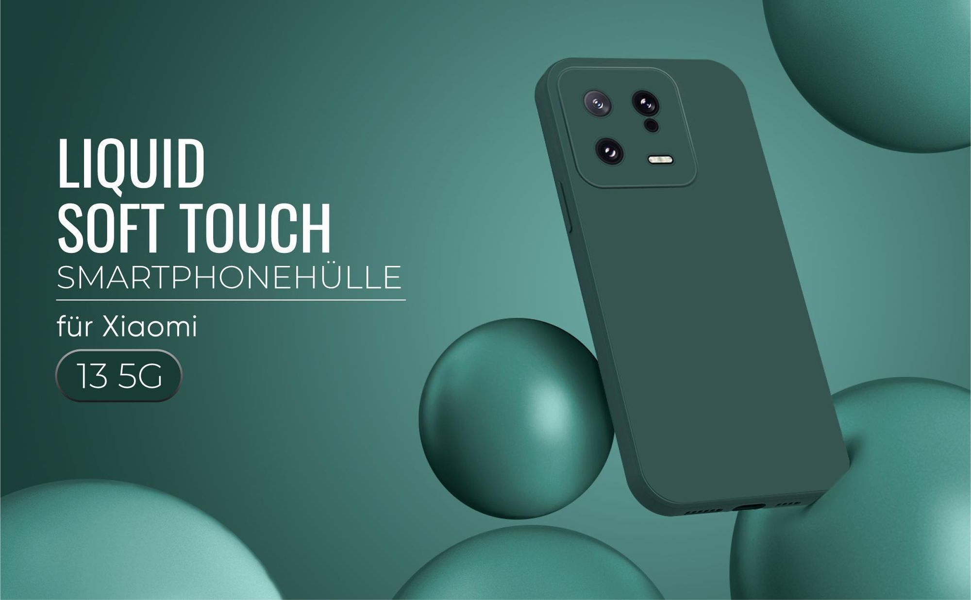 Liquid Soft Touch Smartphone Hülle in Grün für Xiaomi 13 5G