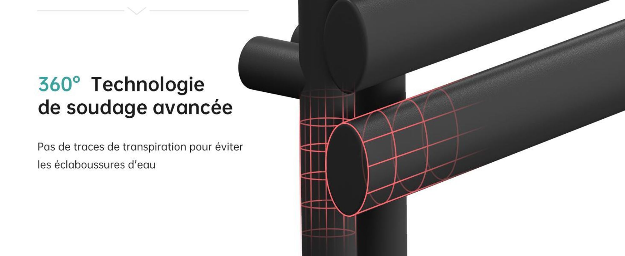EMKE Radiateur de salle de bain tubulaire ovale Radiateur sèche-serviettes Radiateur tubulaire vertical Raccord latéral pour eau Anthracite 174×60cm sans thermoplongeur
