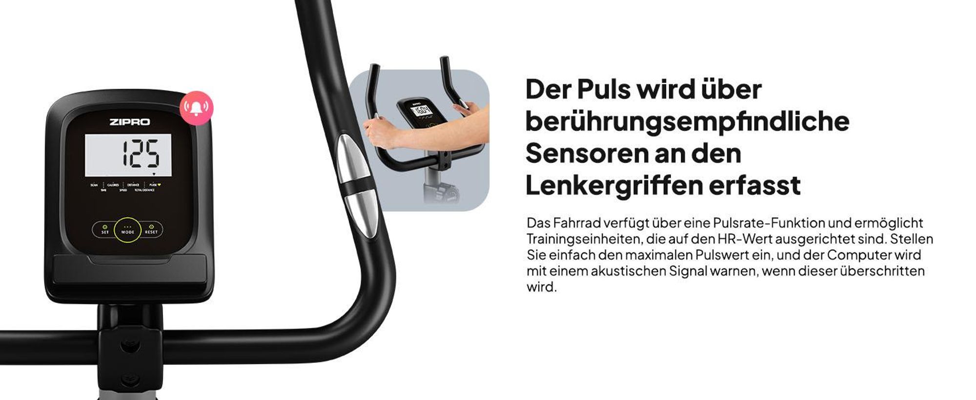 Zipro Heimtrainer Fahrrad Drift – Magnetisches Fitnessbike  mit 6kg Schwungmasse Leiser Hometrainer für Zuhause Kompakt, mit Pulsmessung  Tablethalter
