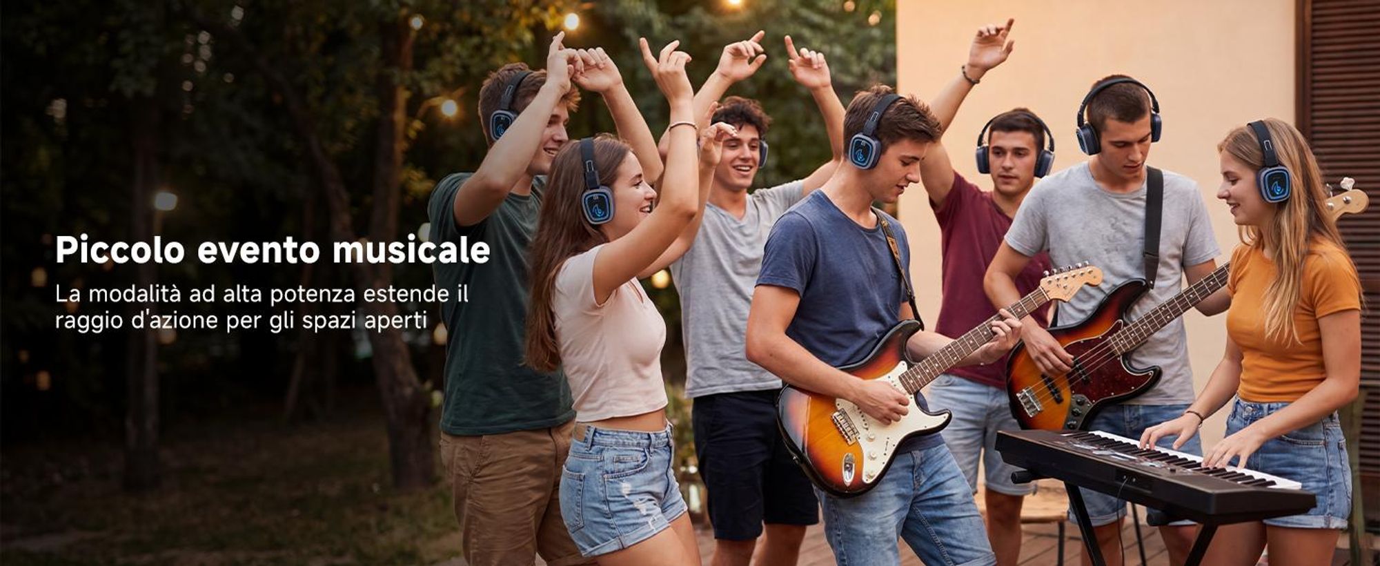 Sistema di cuffie per silent disco Retekess TA003P-TA004S, a mani libere, qualità audio Hi-Fi, LED a 3 canali, 12 ore di autonomia, vestibilità stabile, potenziamento dei bassi, ideale per fitness, yoga e feste