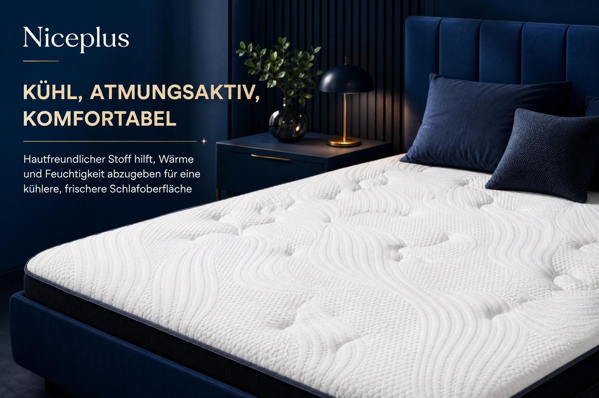 Niceplus Matratze 90x200 30cm Integrierter Topper Matratze 7 zonen Taschenfederkernmatratze H4