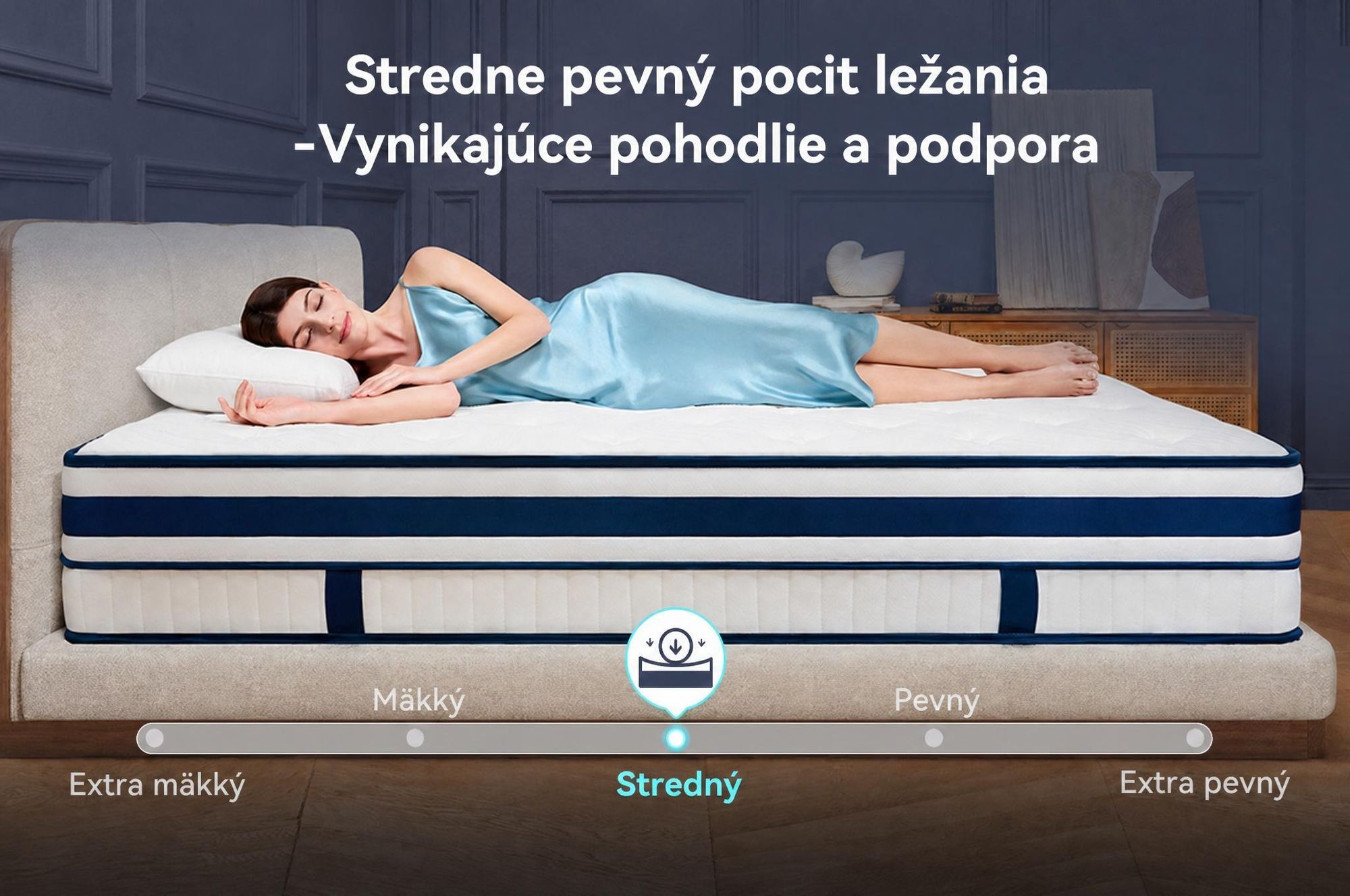 Matrac 180x200, 30 cm, s integrovaným topperom, 7-zónový vreckový pružinový matrac H3/H4