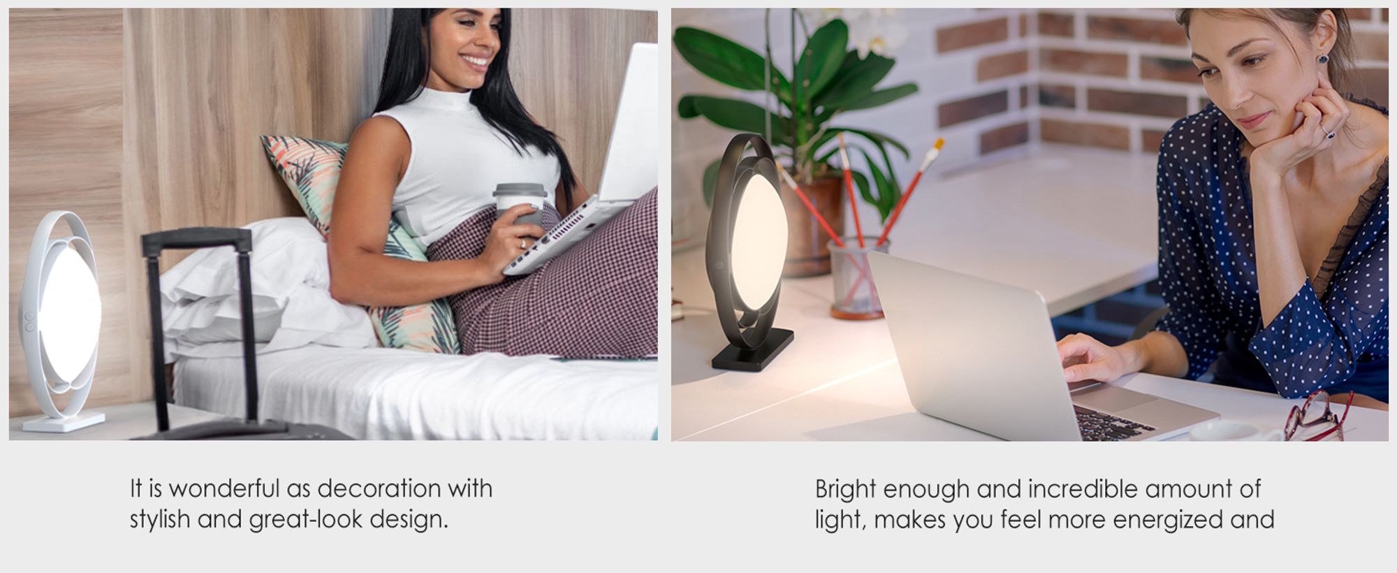 Ovale Phototherapielampe, kein UV, 10000 Lux,3Farbtemperaturmodi, stufenlos dimmbar, timerbar, Memory-Funktion, Happy Light, geeignet für Büro/Zuhause