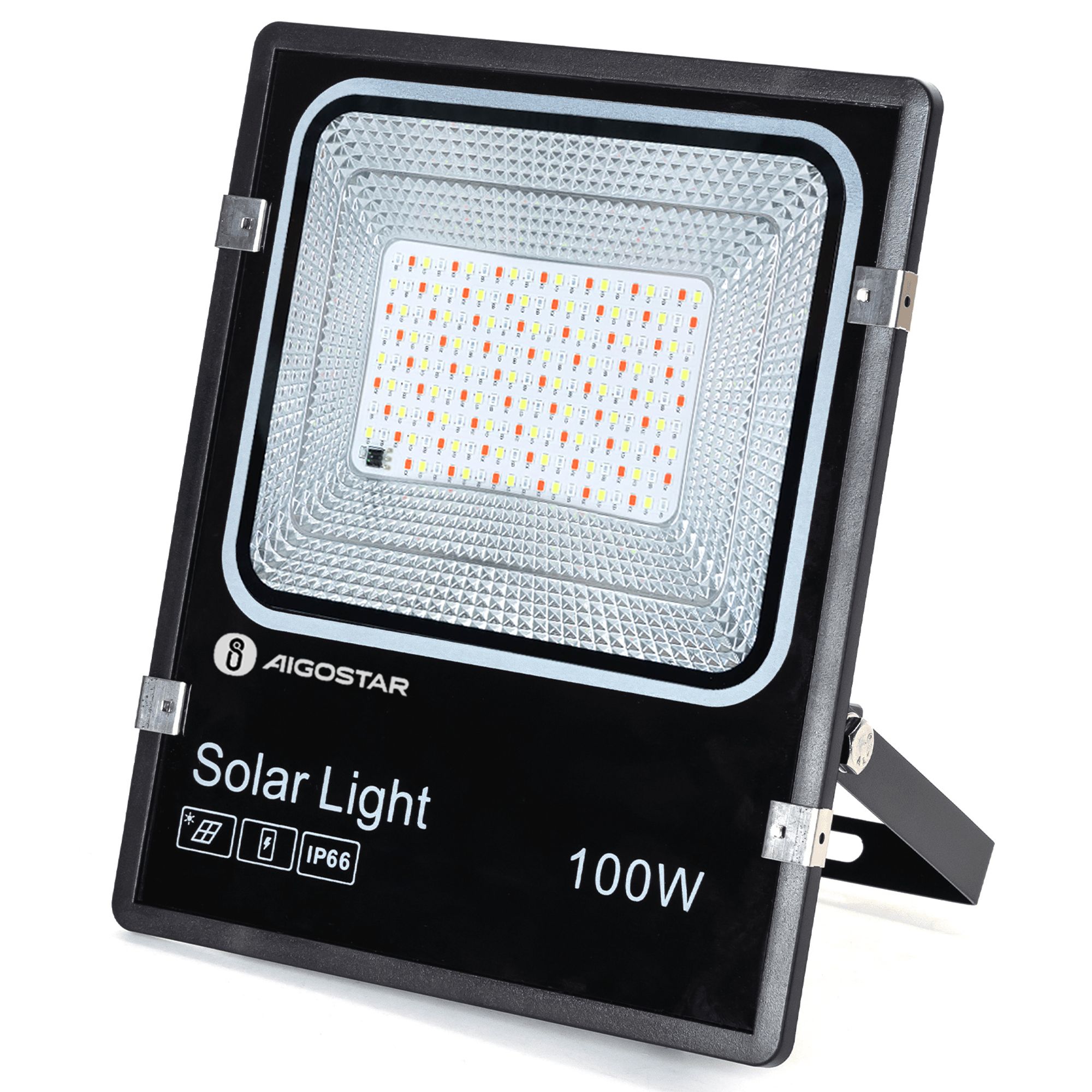 Aigostar-Solar LED Strahler Außen mit Große Solarpanel,5 m Kabel,Dimmbar 3000K/4500K/6500K,8000mAH,Große Batteriekapazitä,IP66