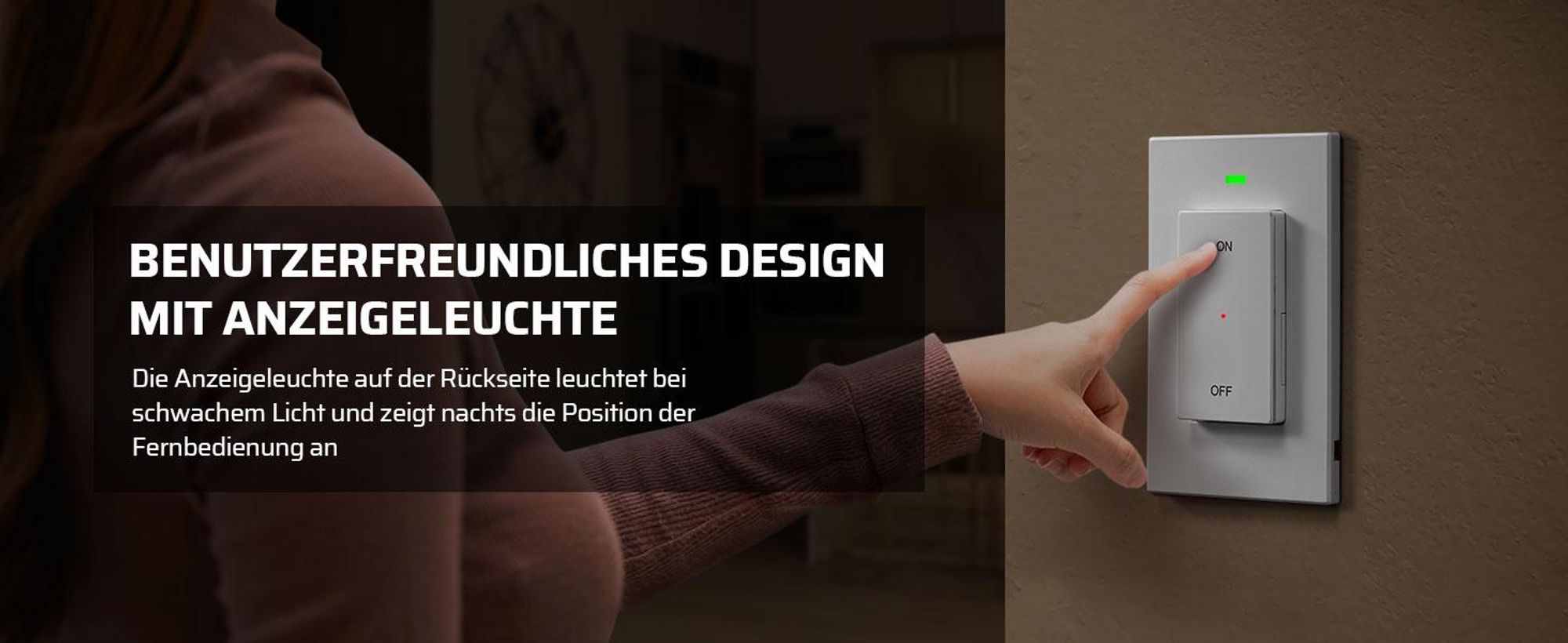 DEWENWILS Funksteckdose mit Fernbedienung, 2er Set, 16A/3680W, Innen, weiß