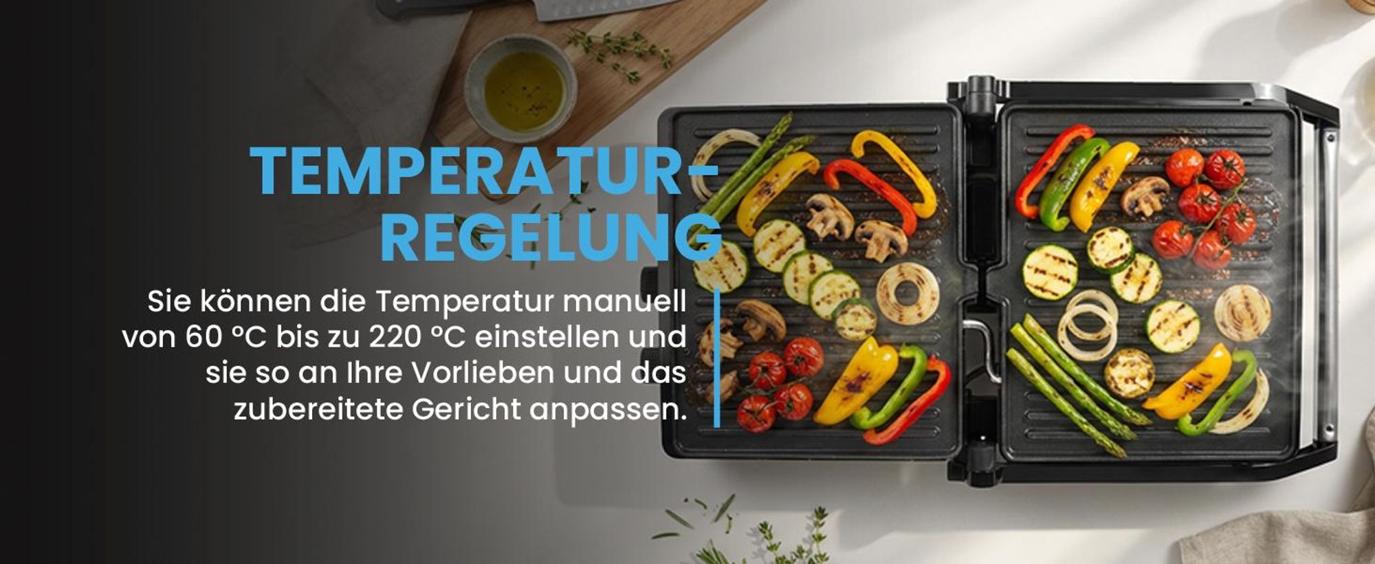 Kontaktgrill mit grosse Grillplate für 4 Sandwiches
