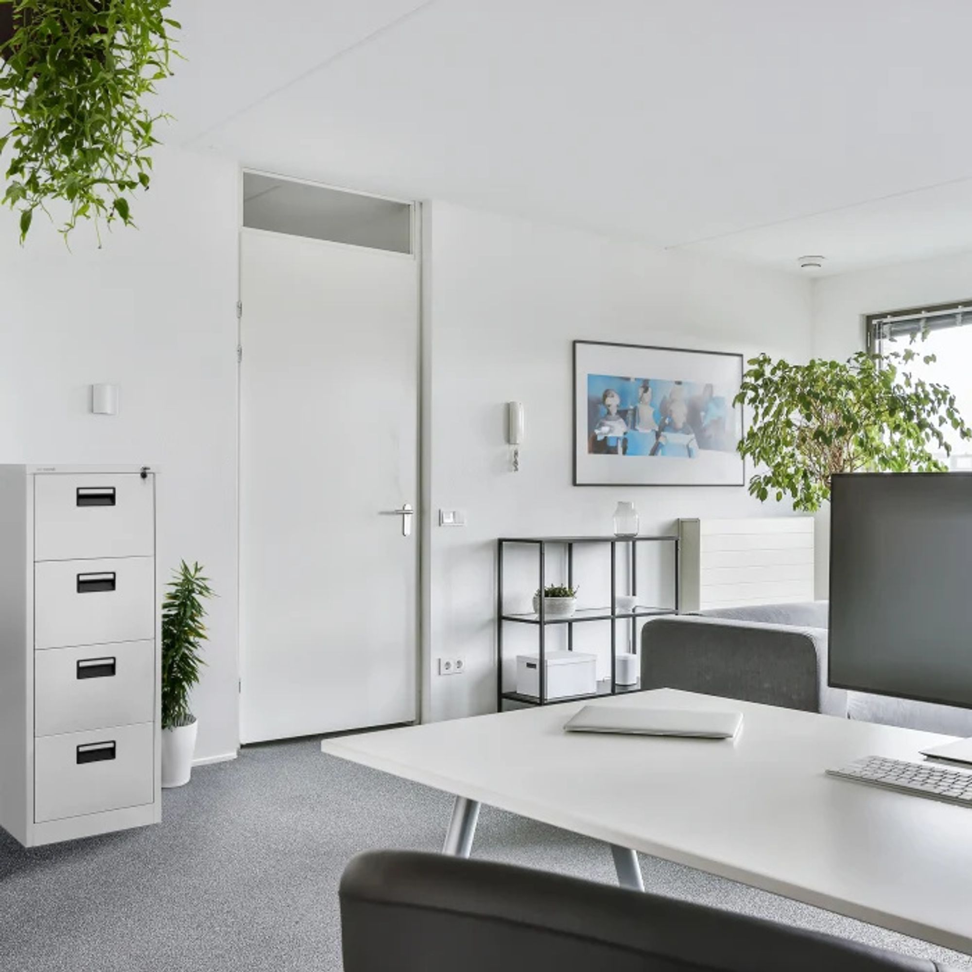 Hängeregistraturschrank V004A Hängemappenschrank Hängeregisterschrank Aktenschrank mit 4 Schubladen Pulverbeschichtung Stahlblech 132 cm x 46 cm x 62 cm (H x B x T) (grau)