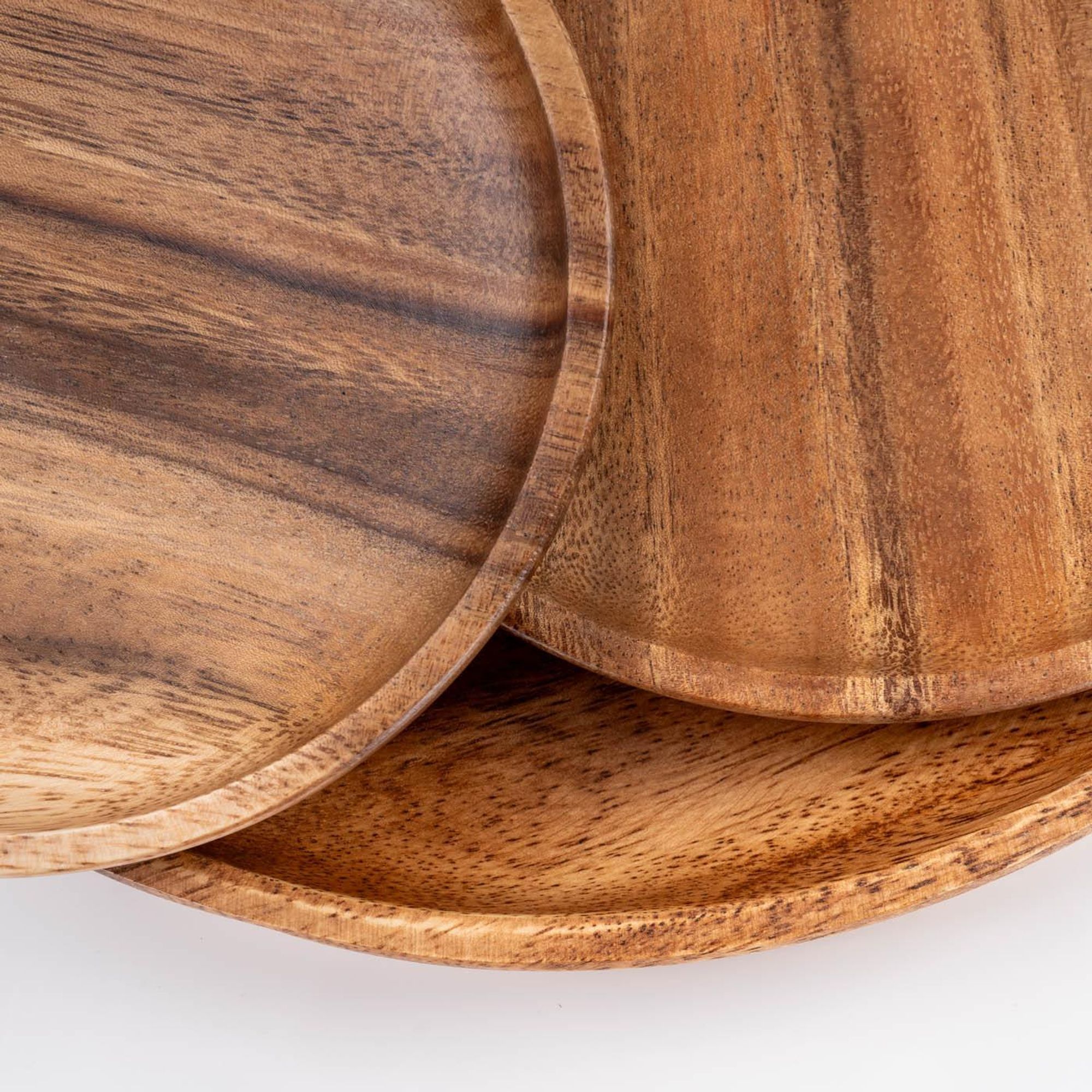 3er Set Teller Akazie Ø10cm Holzteller Dipschale Snackschale Dekoteller Unikat