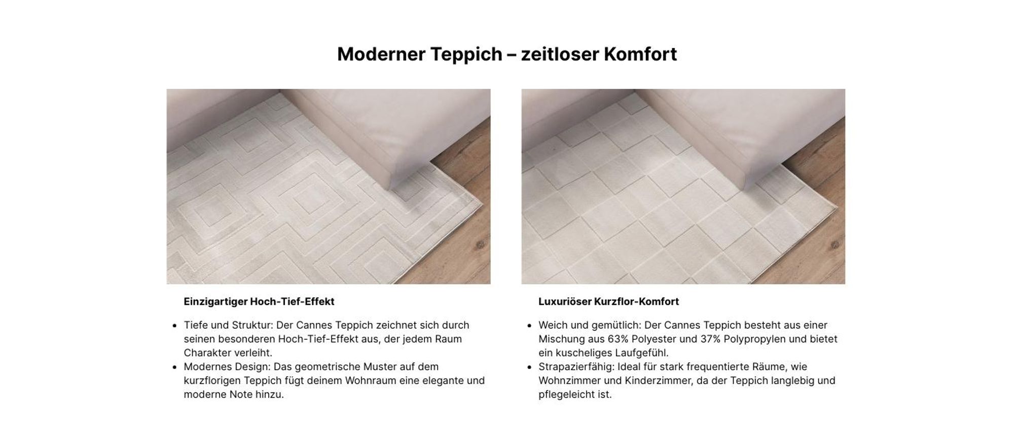 Interiyou Teppich Cannes Grau A1 120x170 cm