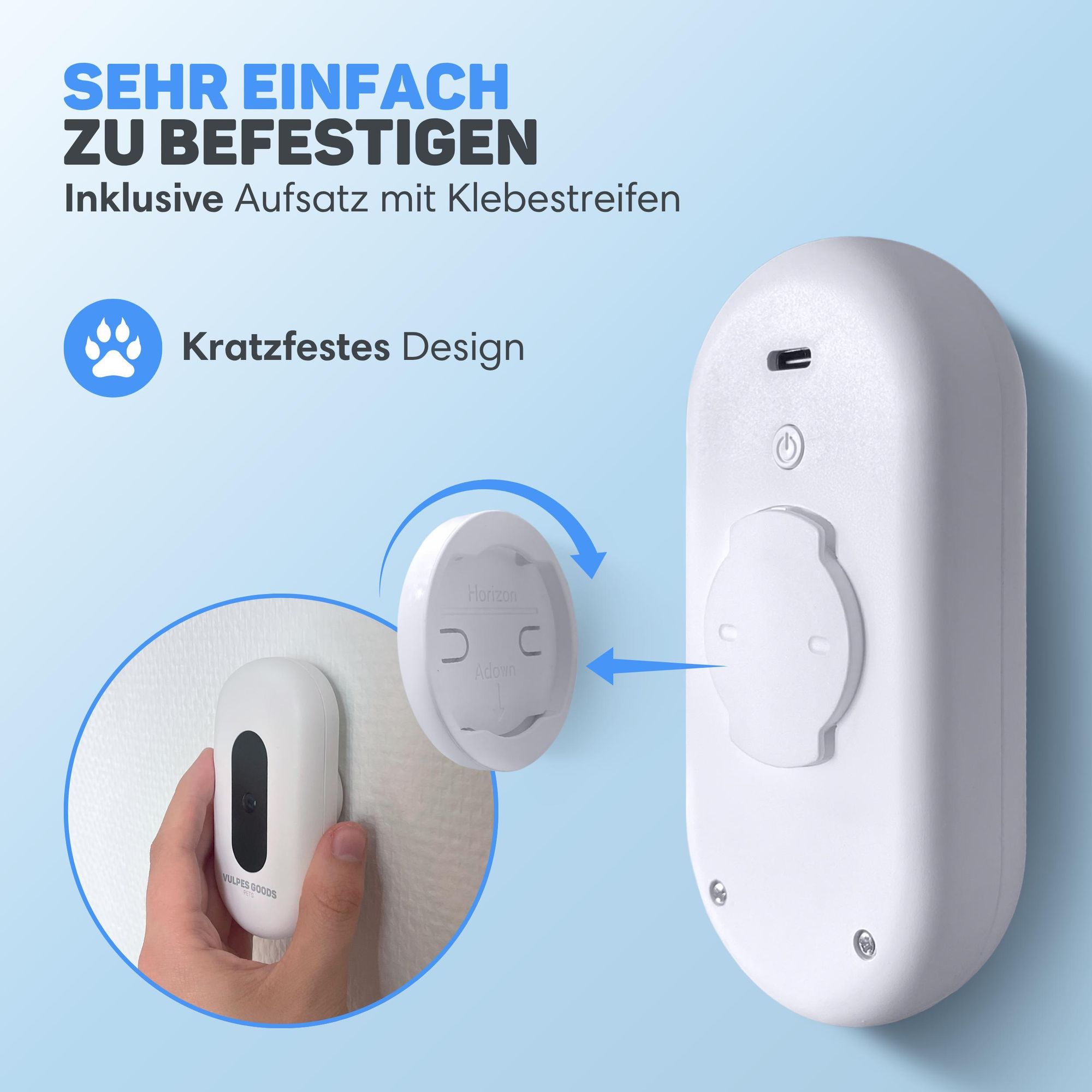 Vulpes Goods® atzentoilette Geruchsentferner, Katzenklo-Geruchsentferner, Air Eliminator, Aktiver Sauerstoff, Ozon & Ionen, Für alle Katzenstreu, Weiß