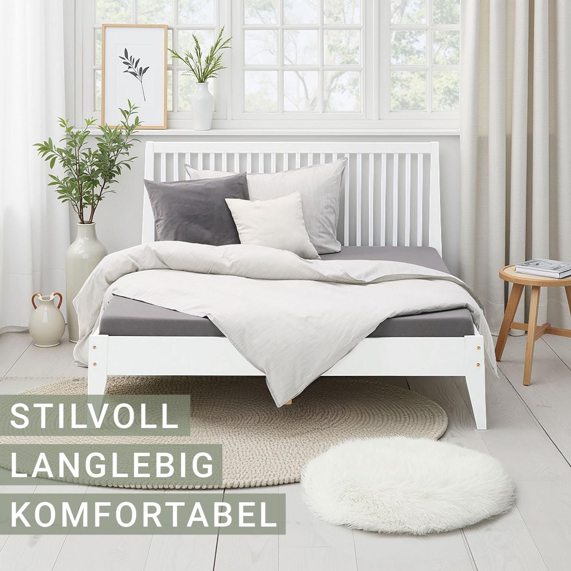 Das stilvolle hohe Kopfteil sorgt für Komfort und Gemütlichkeit.