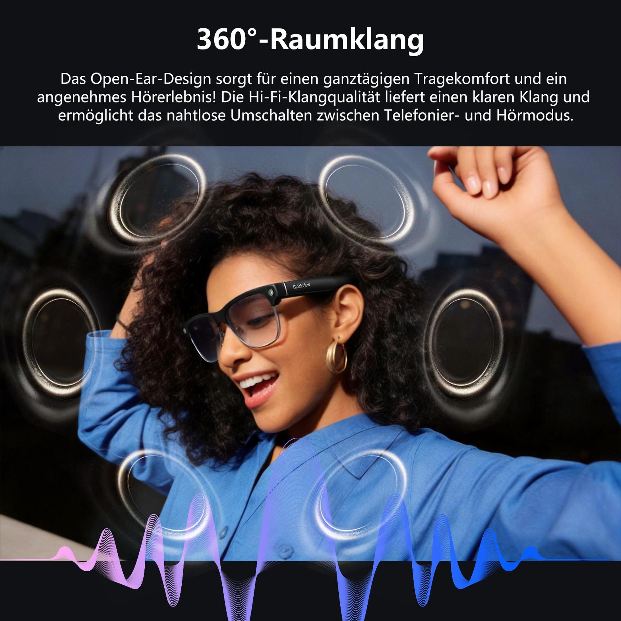 Sonnenbrille 2026 Neue BV200 KI-Kamera-Brille, AI Glasses, BT 6.0, Open-Ear HiFi, Sony IMX219 Sensor, Fotografieren, kommunizieren, übersetzen