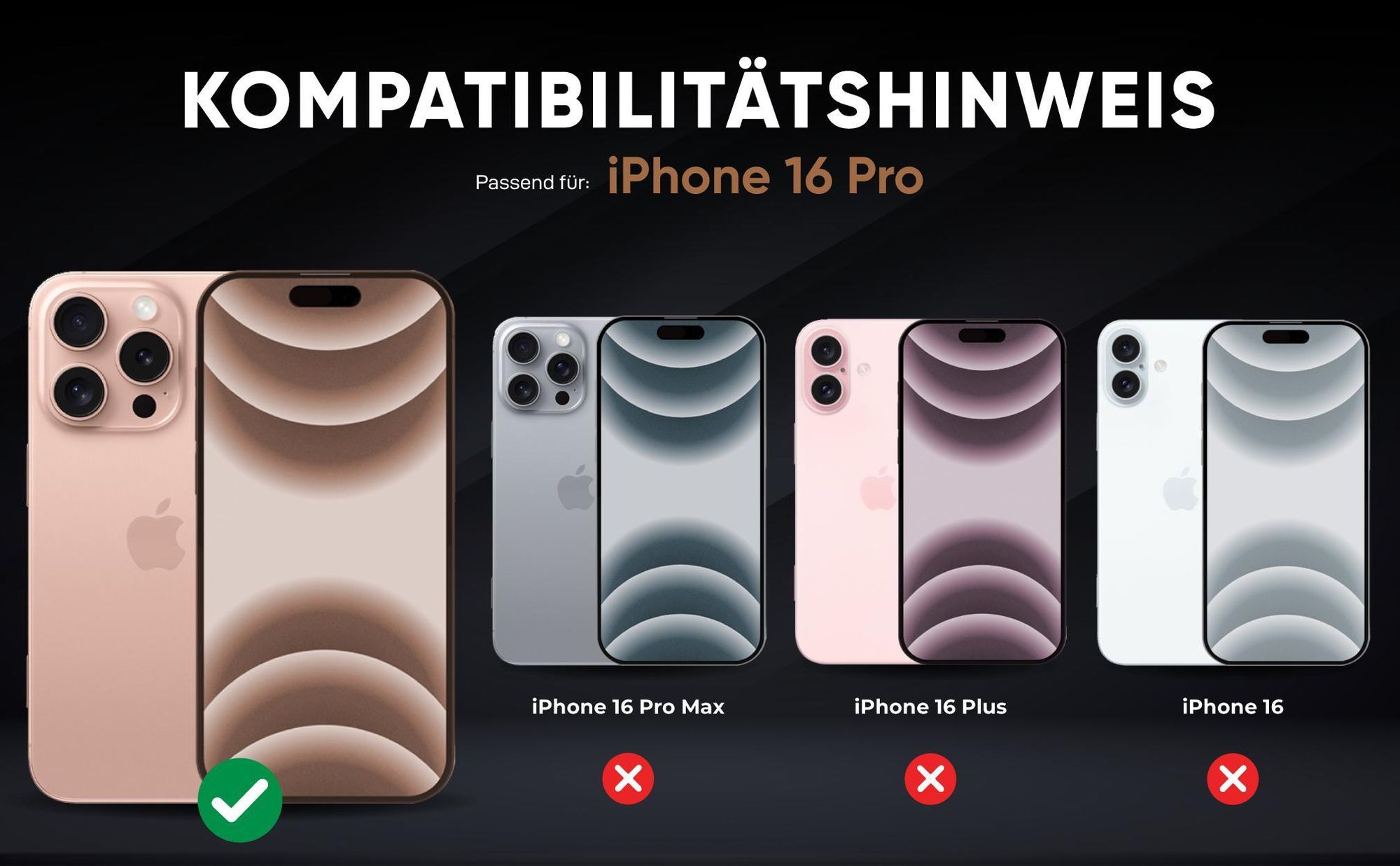 Kompatibilitätshinweise Hülle für Apple iPhone 16 Pro