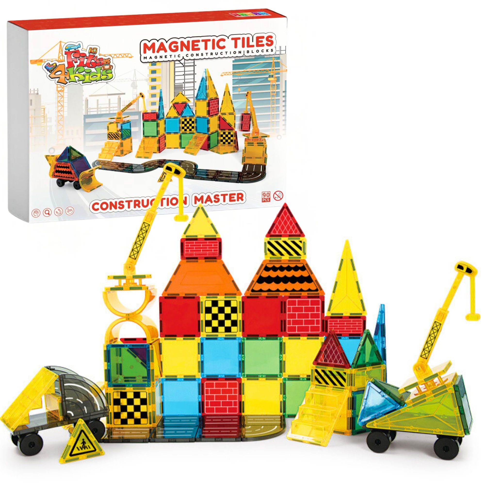 Fits4Kids Magnetic tiles Magnetische Bausteine Construction Master in aktion