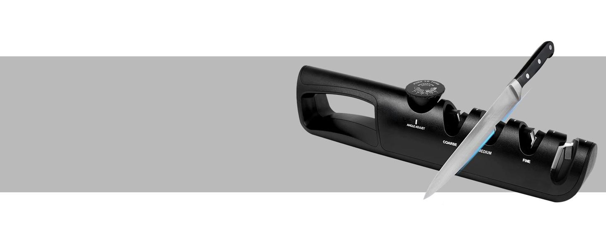 KRUMAD Messerschärfer 3-stufig, einstellbarer Winkel - Professionelle Schärfung für Küchenmesser, Outdoor-Messer, Klappmesser und Scheren