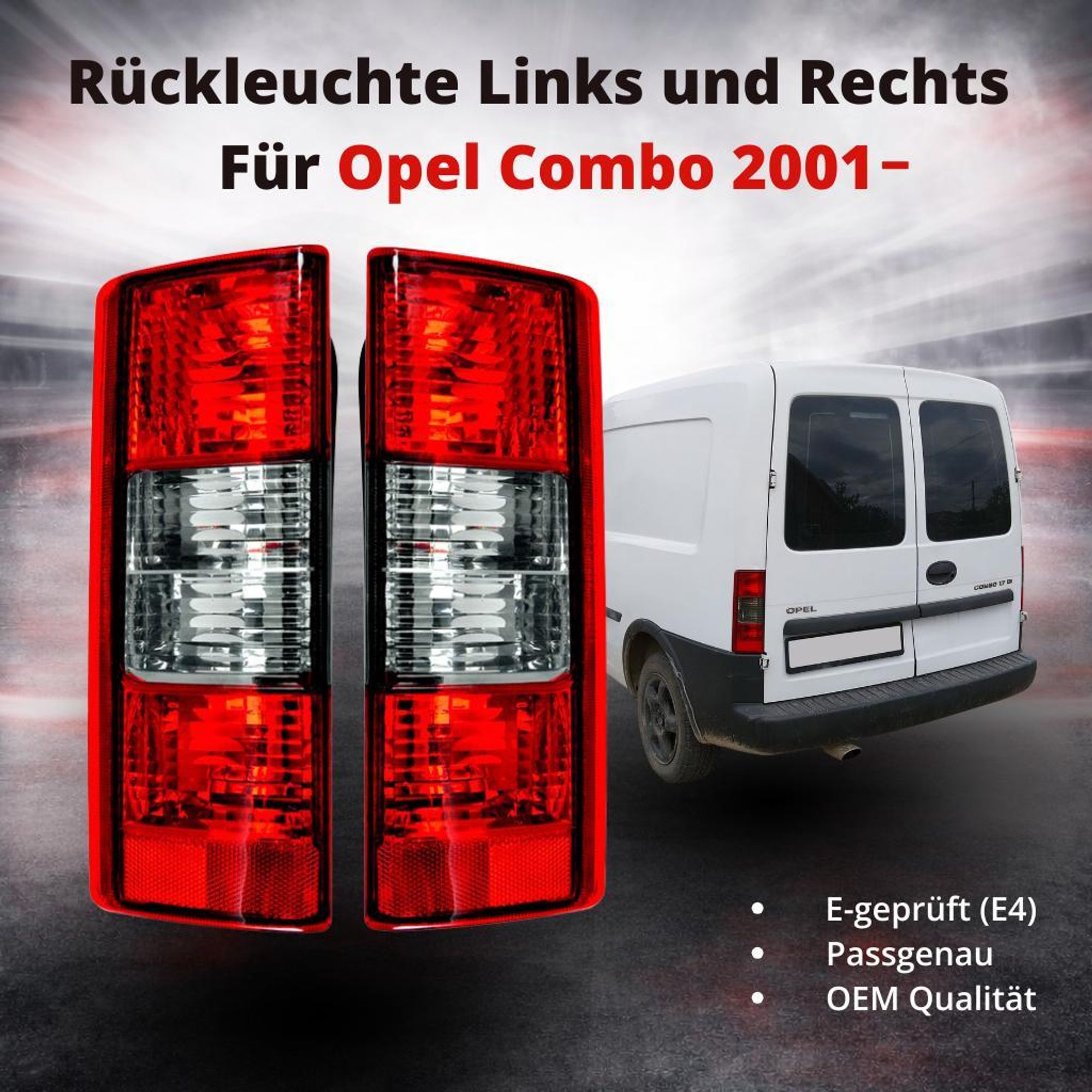 Rückleuchte Heckleuchte Rücklicht Links und Rechts Für Opel Combo 2001 - 1222061,1222063