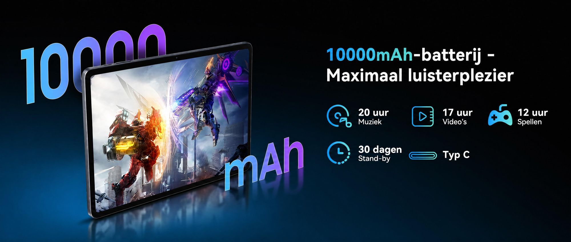 BESTTAB T60 12.2" Android 16 AI-tablet met 48GB (12+36) RAM, 256GB/2TB opslag, Octa-Core processor en 10000 mAh batterij, inclusief stylus/hoes/muis/toetsenbord