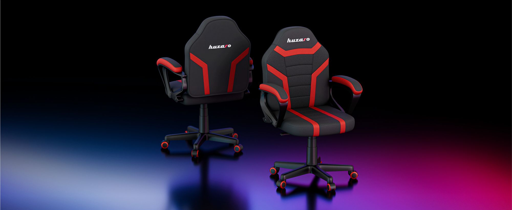 Huzaro Schreibtischstuhl Kinder Ranger 1.0 Gaming Stuhl Racing Sessel Bürostuhl Drehstuhl Gamer bis 130 kg mesh Rot
