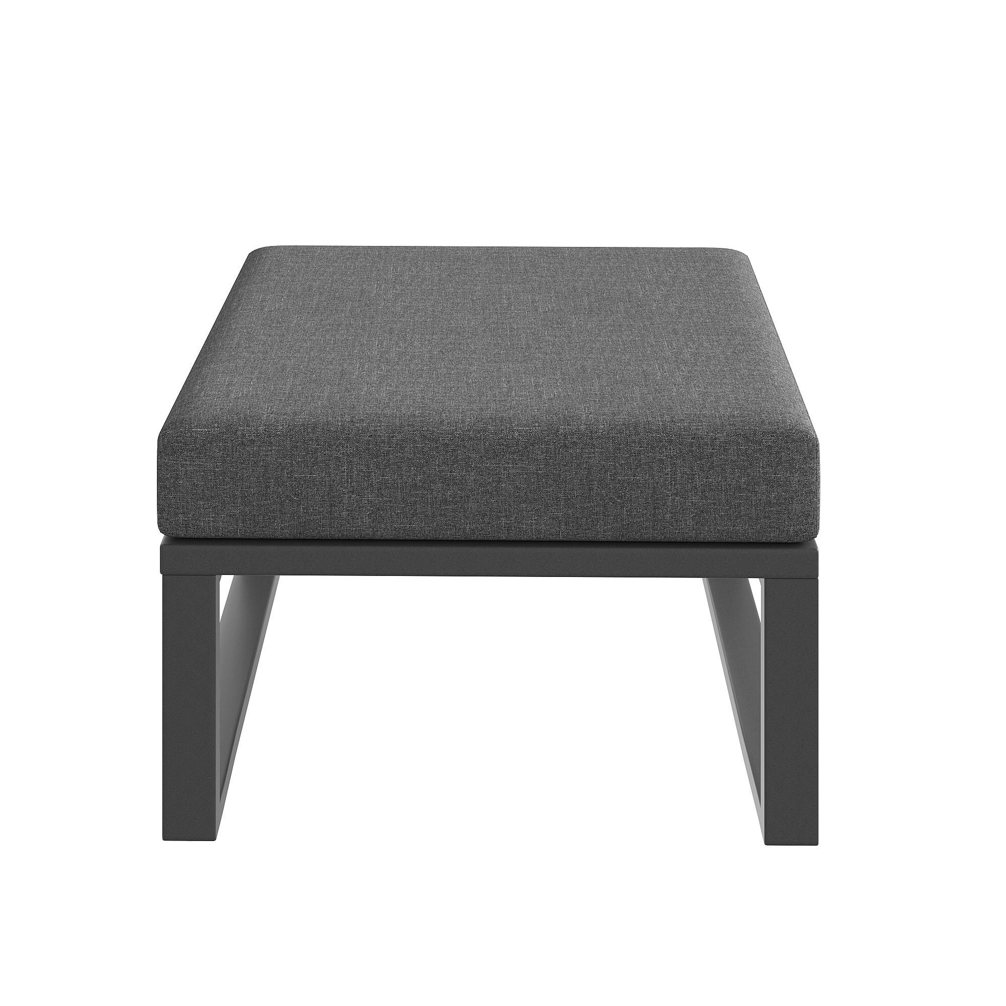 Flieks Gartenlounge-Set 7-tlg., Gartenmöbelset mit 2 Couchtischen für 6-7 Personen, Gartensofa mit abnehmbaren Kissen, Loungemöbelset Grau
