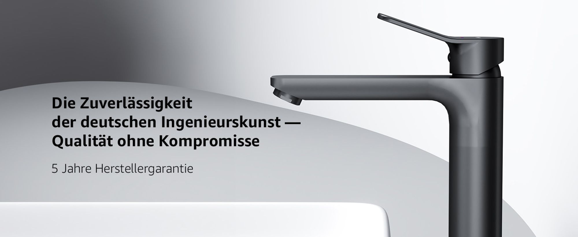 AM.PM Waschtischarmatur Hoch Schwarz Wasserhahn Bad Waschbecken Armatur Einhebelmischer Badarmatur Mischbatterie für Badezimmer Aufsatzwaschbecken
